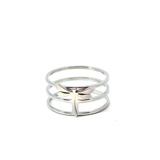 Anillo Mantoncillo Libélula Plateado