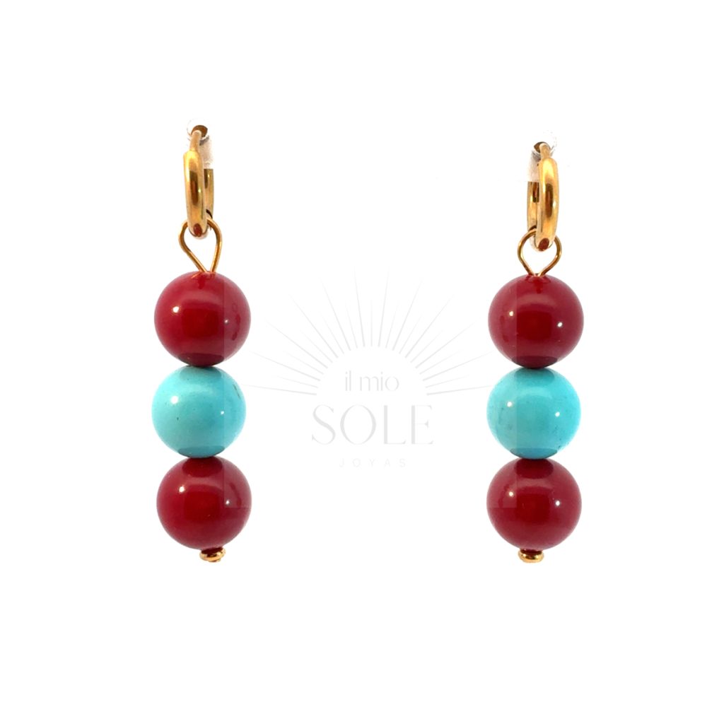 Pendientes Perla Triple Bicolor I