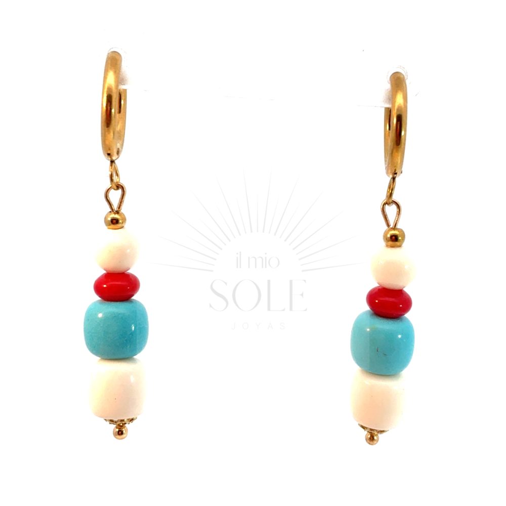 Pendientes Perla Cuádruple Tricolor I