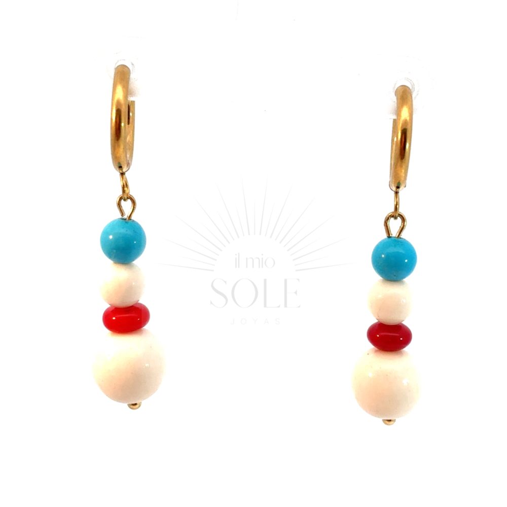 Pendientes Perla Cuádruple Tricolor II